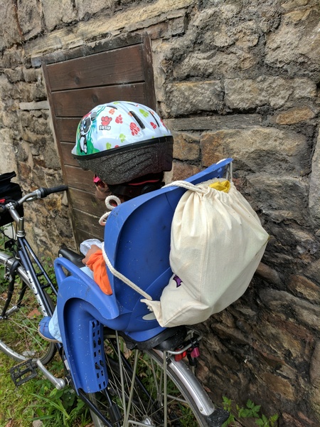 Toddler bike seat and pannier combo