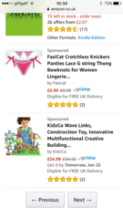 Very inappropriate Amazon sponsored link on search for children's books