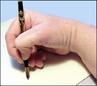 To think DD should be able to hold her pen in the way she finds most comfortable?