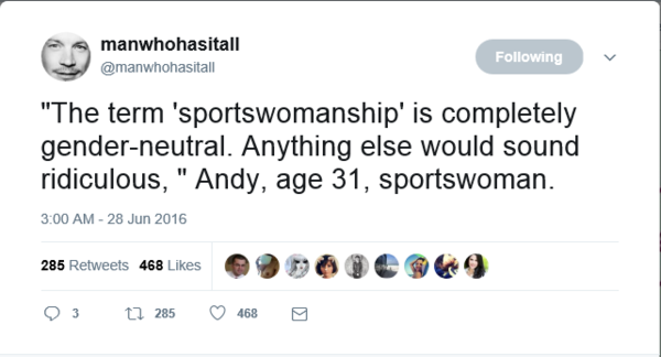 Andy Murray having to remind sports journalists (again) that women exist
