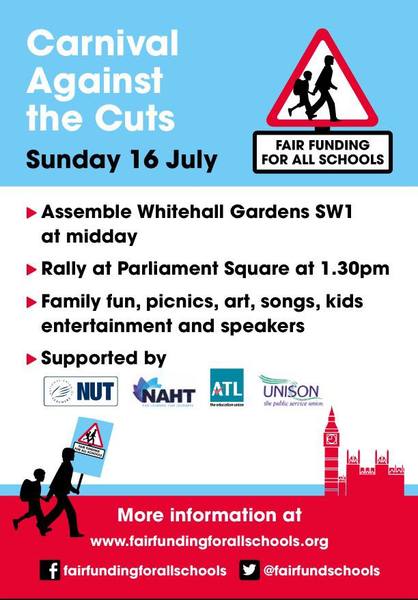 education cuts - carnival against the cuts 16th july