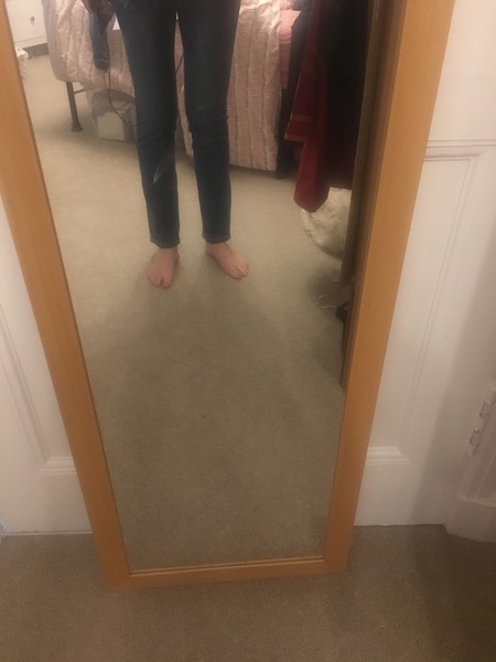 Slim jeans - too short? Pics.