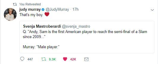 Andy Murray having to remind sports journalists (again) that women exist