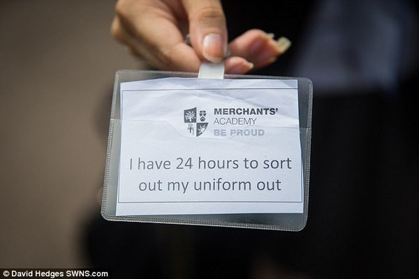 to think that schoolchildren should not have to wear a sign saying they have 24hrs to get their uniform sorted?
