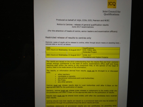 GCSE results - when do schools find out?
