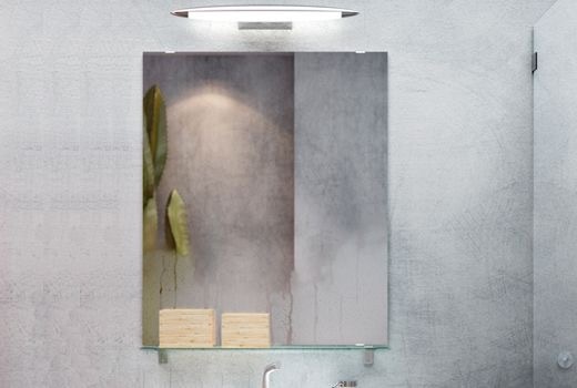 Bathroom mirror and shelf
