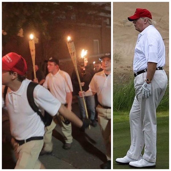 We're not on a 17 day vacation, not us. We have meetings and calls! Now where did that golf ball go?...Trump cont.