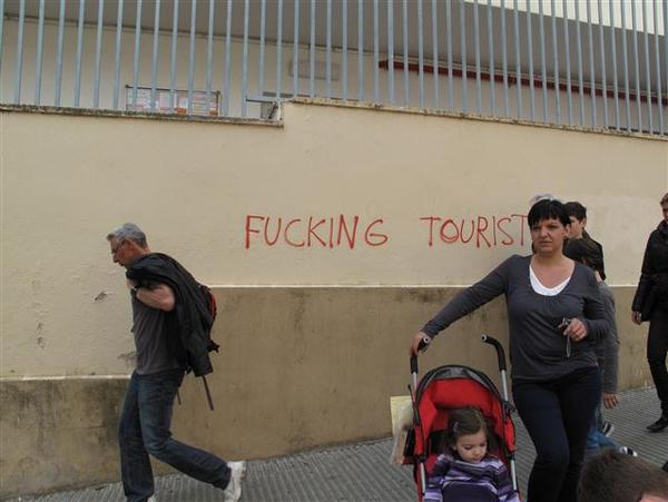 Barcelona hates Tourists....?