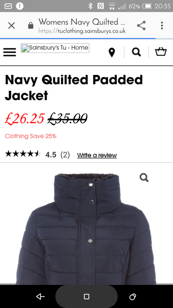 Navy quitled jacket WITH HOOD!