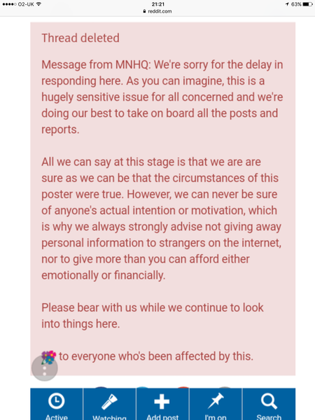 Why has Mumsnet HQ retroactively edited four deleted messages?