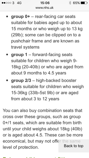 To put my daughter in a forward facing car seat before she's 15 months?