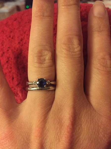 Anyone seen an engagement style ring in SILVER with a blue sapphire or black diamond?