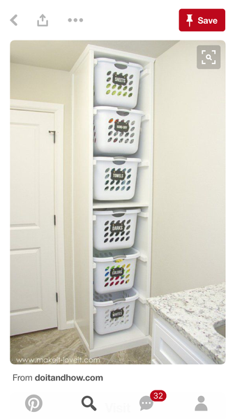 Laundry cupboard sorter thing or other solution