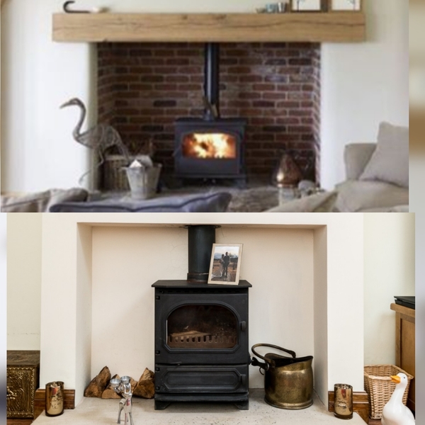 Log Burner Renovation - Beam and Tiles