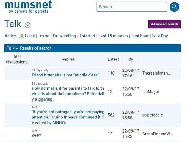 Why have the Last 15 minutes/Last hour/Last Day lists changed?