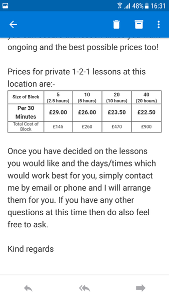 To think £29 for a 30min swimming lesson is daylight robbery?