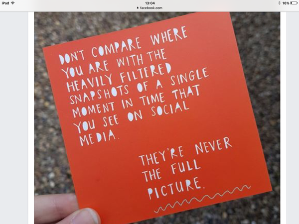To be miserable by some people's perfect life's?