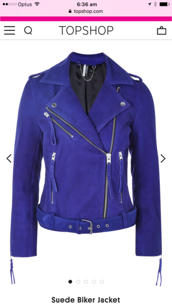 Blue Suede Biker Jacket
