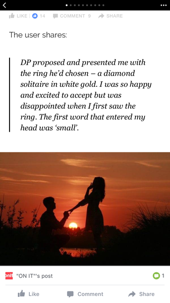 The diamond ring post....