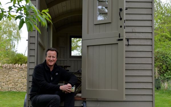 Our former PM and his £25,000 shepherd hut in the age of austerity