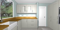 I need a warm neutral for kitchen walls - pics attached