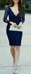 Navy lace dress... what colour of shoes?