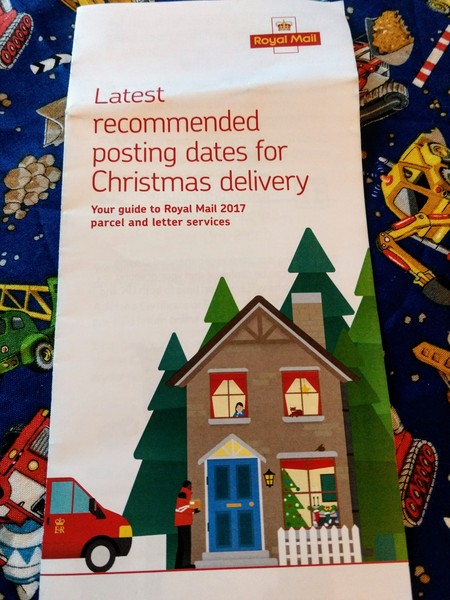 Posting dates for Christmas delivery 2017