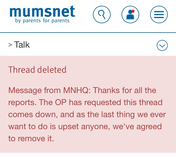 AIBU to wonder why thread's are deemed OK until OP pulls them?