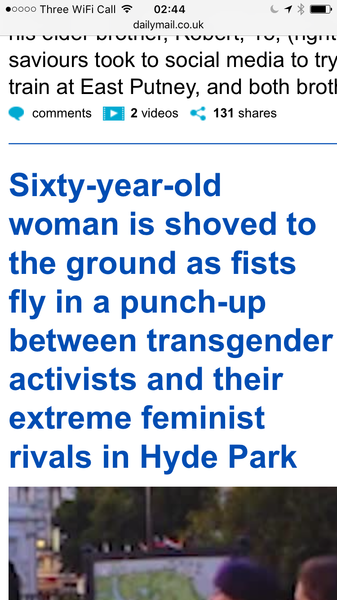 The Daily Mail's take on Wednesday's violence