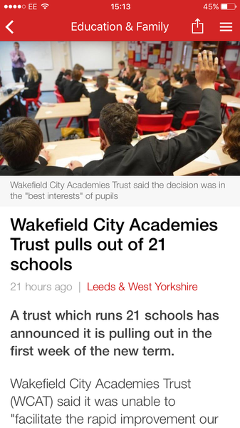 Academy trust gives up - what does the future hold?