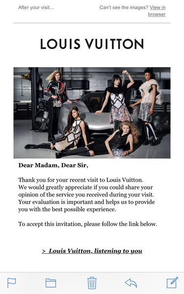 to be disappointed about luxury store customer service?