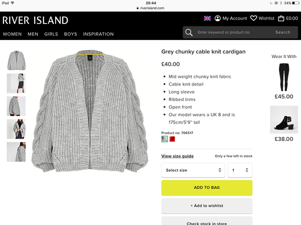 Where can i find those huge chunky knit cardigans??