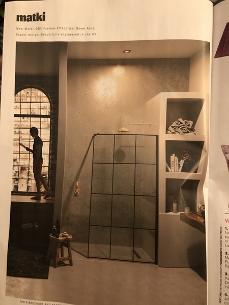 Black walk in shower enclosure