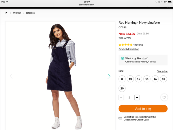 Corduroy pinafore dress