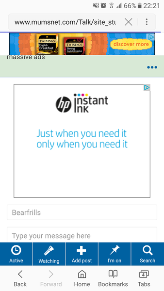 Adverts at the bottom of threads before posting box
