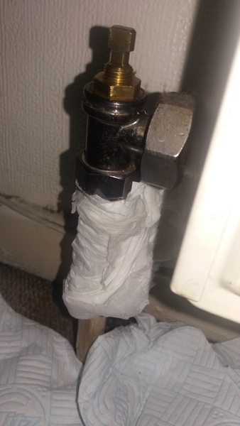 Slight leak on radiator pipe