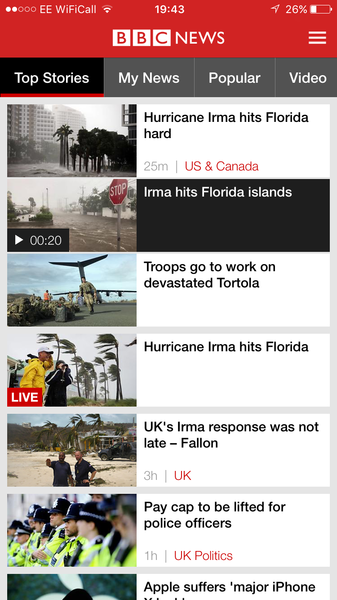AIBU to be wondering why my BBC news feed if full of storm Irma stuff?