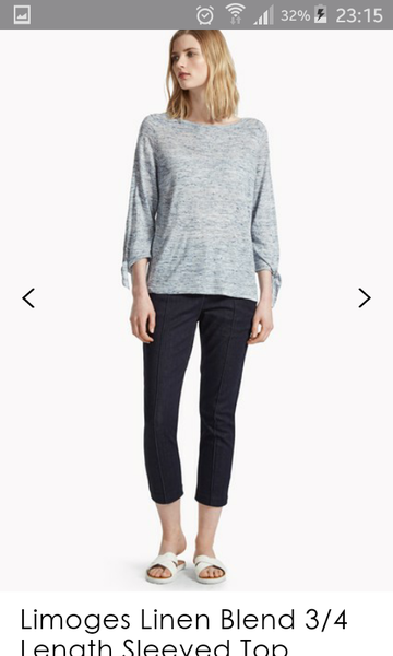 Three quarter length sleeves