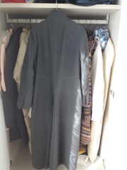 Shortening a wool coat.