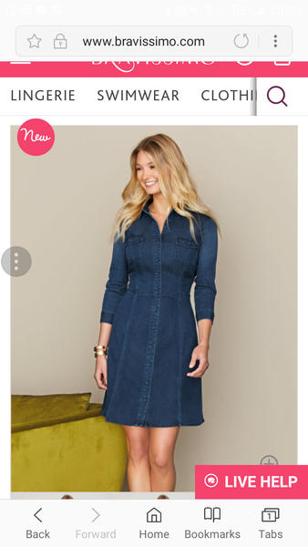 Any hourglass 's looking for a nice denim dress I got this today .
