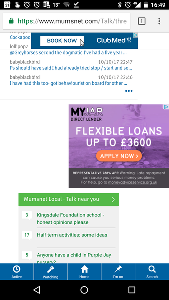 Mobile site not displaying correctly (ads)