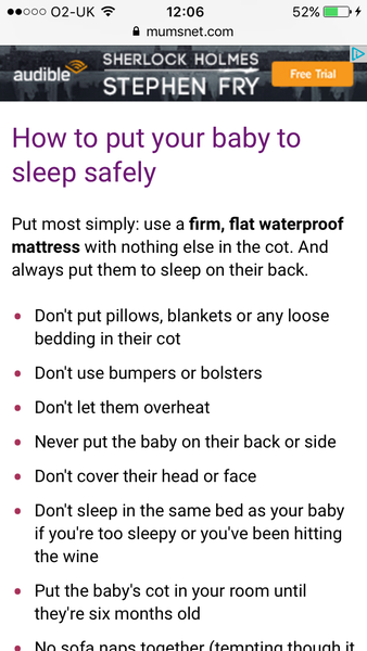 Think there's a mistake with your safe sleeping post