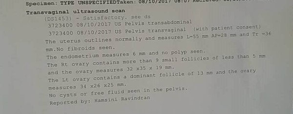 Can anyone understand these ultrsound results please?