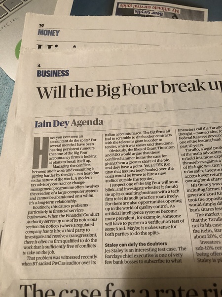 Big 4 firm breaking up
