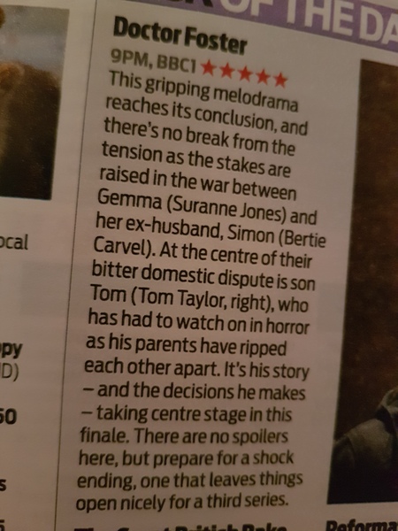 Dr foster new thread...sept 20 2017 *Contains Spoilers* [edited by MNHQ]