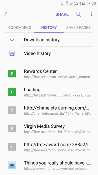 Ad site has taken over MN on my phone