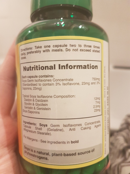 Soya isoflavones (Holland and Barrett) dosage?