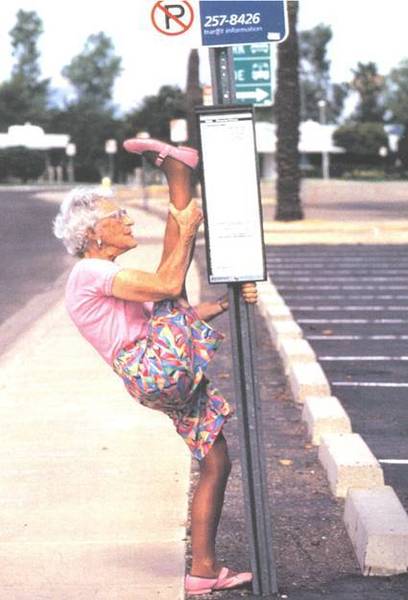 To be annoyed at this old lady