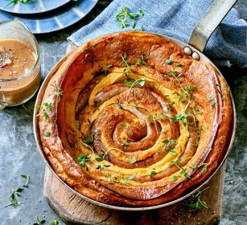 To say I'm doing sausage and mash but serve...