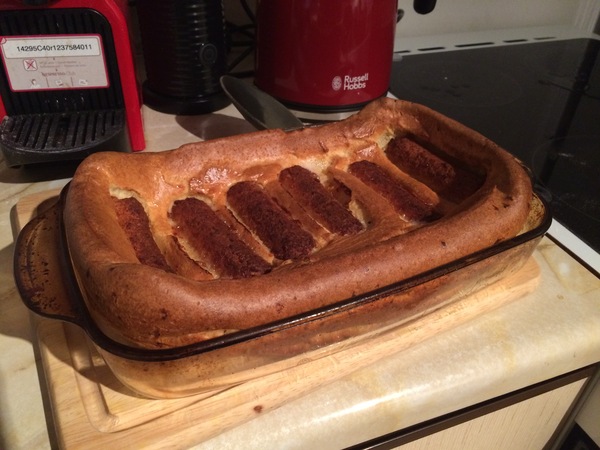 To say I'm doing sausage and mash but serve...
